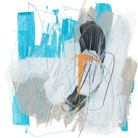 Symphony in Riffs III Black Modern Wood Framed Art Print by Vess, June Erica