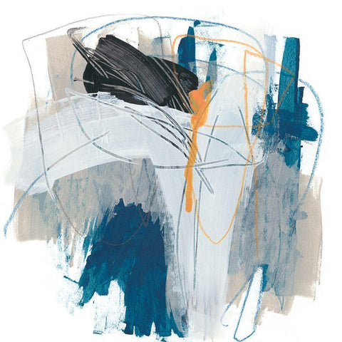 Symphony in Riffs X White Modern Wood Framed Art Print by Vess, June Erica