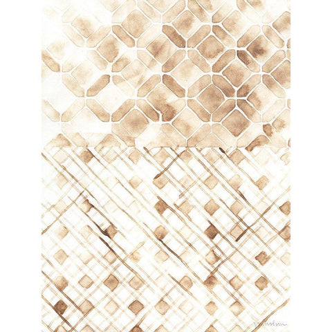 Sepia Madras I White Modern Wood Framed Art Print by Lam, Vanna