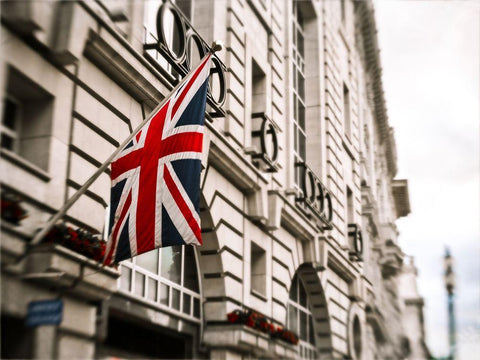 London Scene II White Modern Wood Framed Art Print with Double Matting by Quintero, Sonja