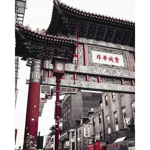 Chinatown Reds II Gold Ornate Wood Framed Art Print with Double Matting by Quintero, Sonja