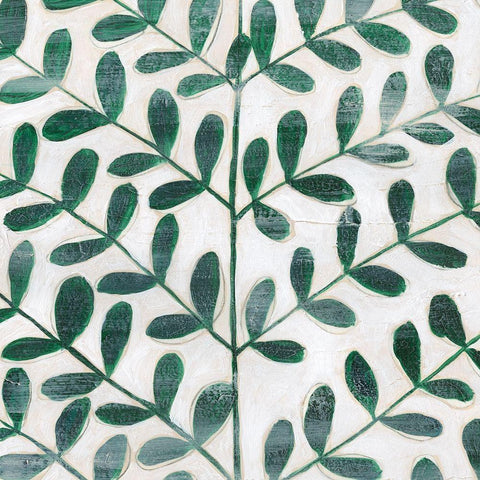 Emerald Palm II White Modern Wood Framed Art Print with Double Matting by Popp, Grace