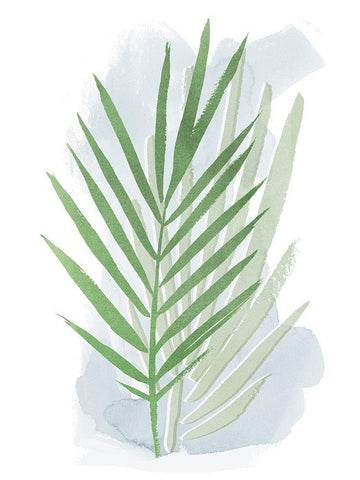 Palm Overlay I White Modern Wood Framed Art Print with Double Matting by Popp, Grace