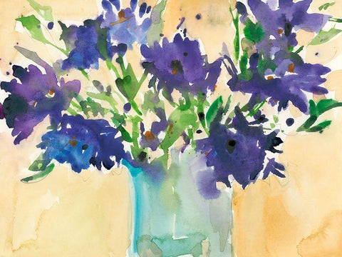 Floral Wild Thing II Black Ornate Wood Framed Art Print with Double Matting by Dixon, Samuel