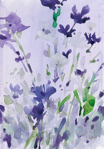 Violet Garden Moment II Black Ornate Wood Framed Art Print with Double Matting by Dixon, Samuel