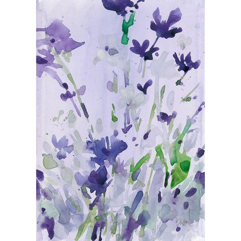 Violet Garden Moment II Black Modern Wood Framed Art Print with Double Matting by Dixon, Samuel