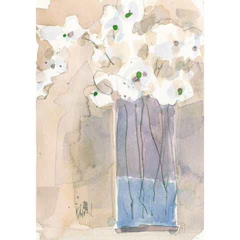 Little Vase II White Modern Wood Framed Art Print by Dixon, Samuel