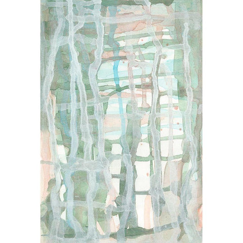 Lattice Memory I White Modern Wood Framed Art Print by Stramel, Renee W.