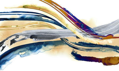 Soundwaves I White Modern Wood Framed Art Print with Double Matting by Popp, Grace