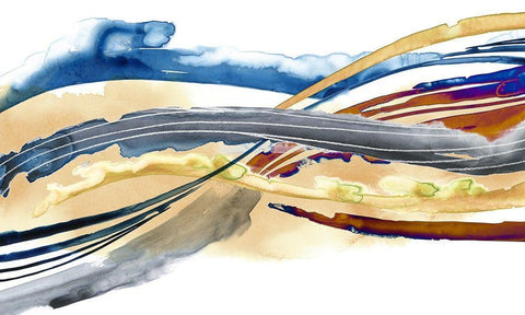 Soundwaves II White Modern Wood Framed Art Print with Double Matting by Popp, Grace