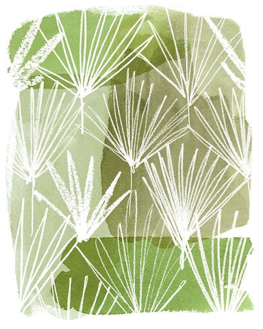 Patch Palms II Black Ornate Wood Framed Art Print with Double Matting by Popp, Grace