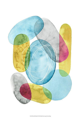 Sunlit Pebbles II White Modern Wood Framed Art Print with Double Matting by Popp, Grace
