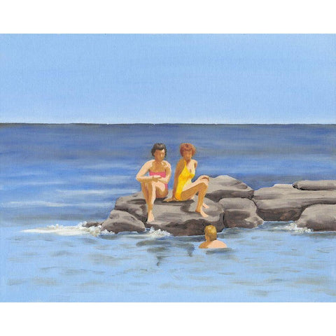 Beach Scene II Gold Ornate Wood Framed Art Print with Double Matting by Miller, Dianne