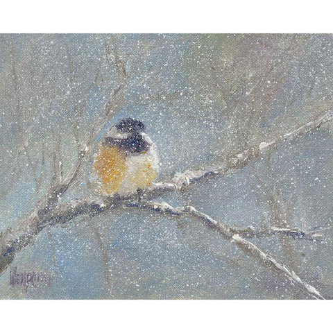 Chance of Snow I Black Modern Wood Framed Art Print with Double Matting by Wendling, Marilyn