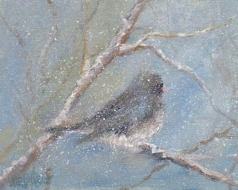 Chance of Snow II Black Ornate Wood Framed Art Print with Double Matting by Wendling, Marilyn