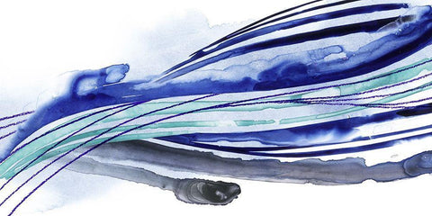 Wave Surge I Black Ornate Wood Framed Art Print with Double Matting by Popp, Grace