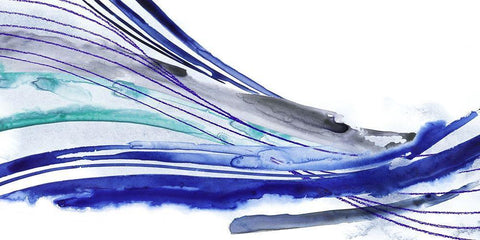 Wave Surge II White Modern Wood Framed Art Print with Double Matting by Popp, Grace