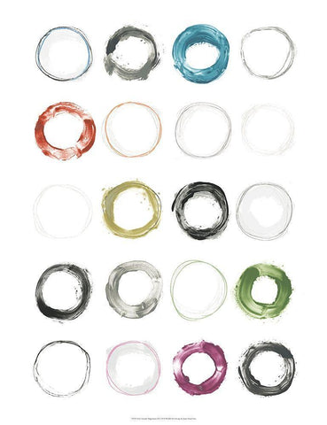 Circular Magnetism II Black Ornate Wood Framed Art Print with Double Matting by Vess, June Erica