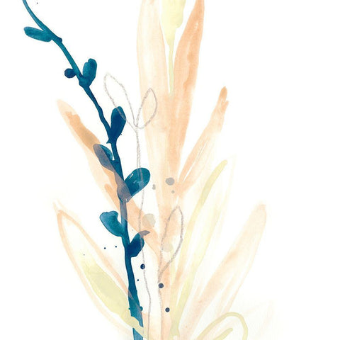 Botany Gesture IV White Modern Wood Framed Art Print with Double Matting by Vess, June Erica