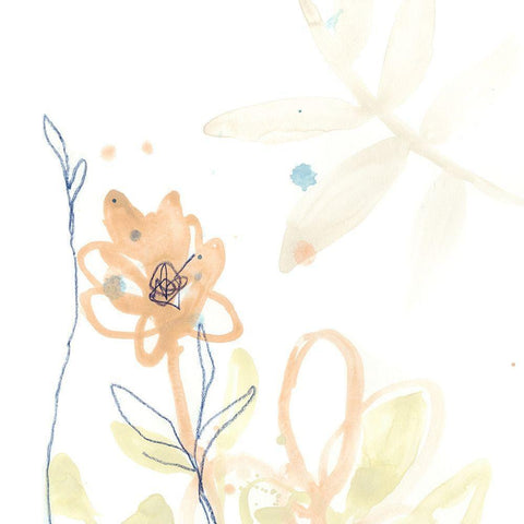 Botany Gesture VI White Modern Wood Framed Art Print by Vess, June Erica