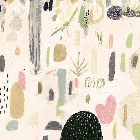 Saguaro Playground II Black Ornate Wood Framed Art Print with Double Matting by Borges, Victoria