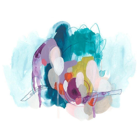 Colorful Orbit IV Black Modern Wood Framed Art Print with Double Matting by Vess, June Erica