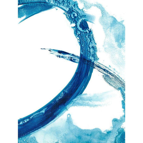 Aqua Ring II Black Modern Wood Framed Art Print with Double Matting by Harper, Ethan