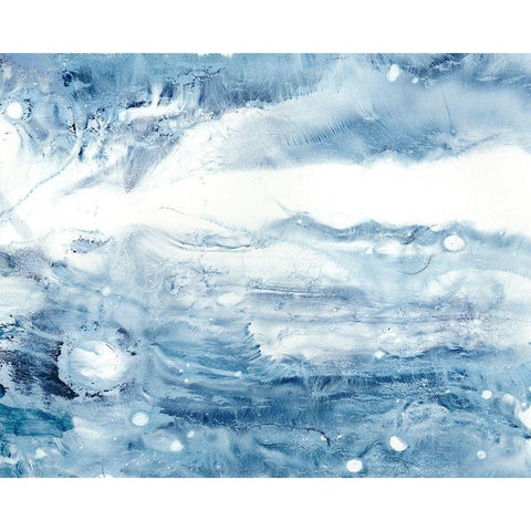 Indigo Tides III White Modern Wood Framed Art Print by Harper, Ethan