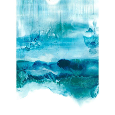 Aqua Mist II White Modern Wood Framed Art Print by Harper, Ethan