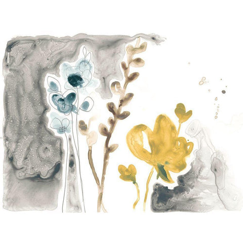 Navy Garden Inspiration II Black Modern Wood Framed Art Print with Double Matting by Vess, June Erica