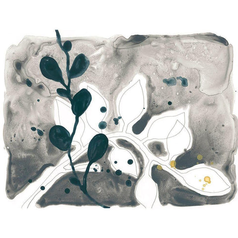 Navy Garden Inspiration V Gold Ornate Wood Framed Art Print with Double Matting by Vess, June Erica