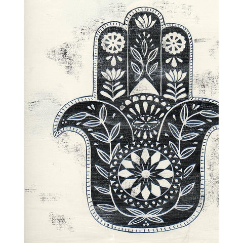 Day Hamsa II Black Modern Wood Framed Art Print with Double Matting by Popp, Grace