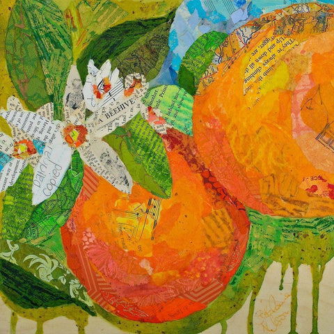 Florida Oranges White Modern Wood Framed Art Print by St. Hilaire, Elizabeth