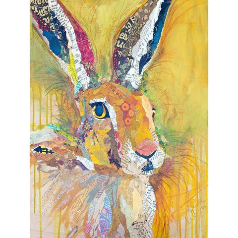 Harriet The Hare White Modern Wood Framed Art Print by St. Hilaire, Elizabeth