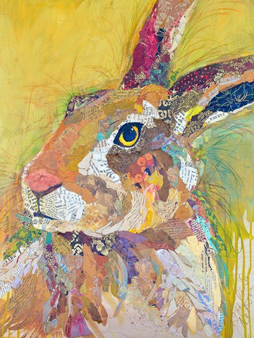 Harvey The Hare White Modern Wood Framed Art Print with Double Matting by St. Hilaire, Elizabeth