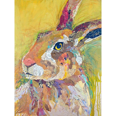 Harvey The Hare White Modern Wood Framed Art Print by St. Hilaire, Elizabeth