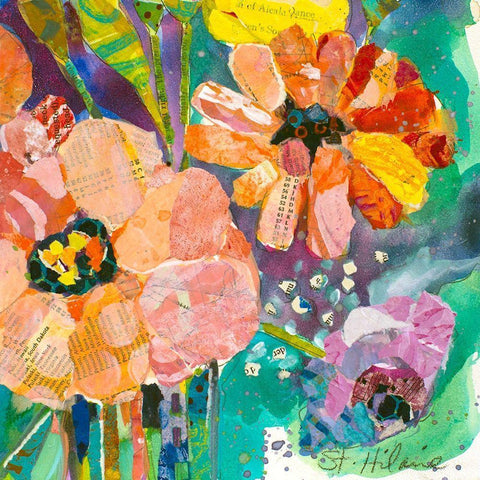 Bold Blooms IV Black Modern Wood Framed Art Print by St. Hilaire, Elizabeth