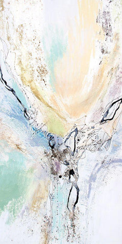 Seafoam Neutral I White Modern Wood Framed Art Print with Double Matting by Gardner, Jennifer