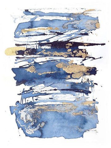 Blue Rapture I White Modern Wood Framed Art Print with Double Matting by Contacessi, Julia