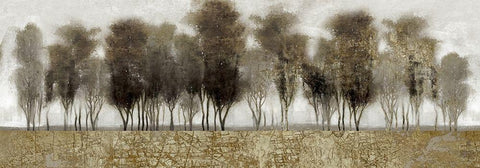 Gilded Treeline Black Ornate Wood Framed Art Print with Double Matting by Studio W