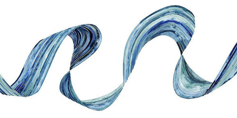 Blue Rush II White Modern Wood Framed Art Print with Double Matting by Popp, Grace