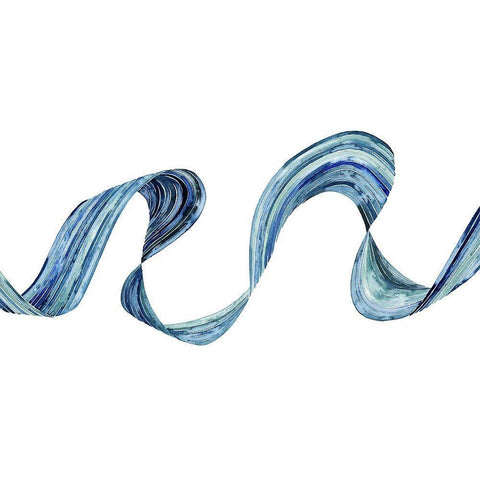 Blue Rush II Black Modern Wood Framed Art Print with Double Matting by Popp, Grace