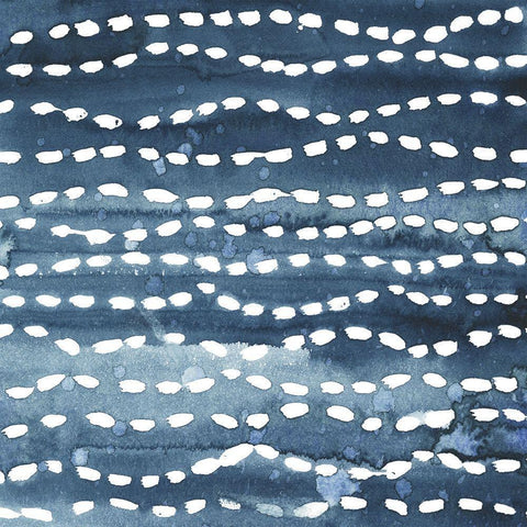 Indigo Ripple VI White Modern Wood Framed Art Print by Popp, Grace