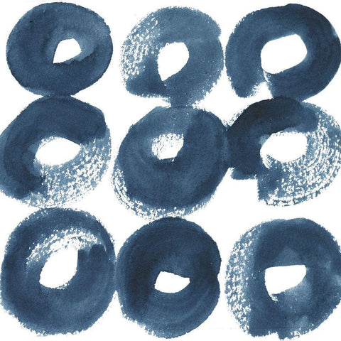Indigo Ripple VII Black Modern Wood Framed Art Print by Popp, Grace