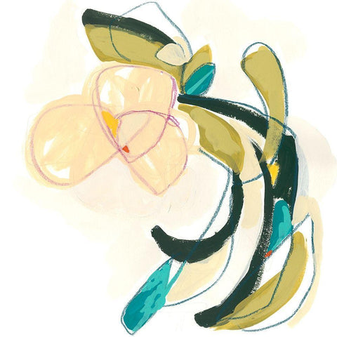 Abstract Orchid IV Black Ornate Wood Framed Art Print with Double Matting by Vess, June Erica