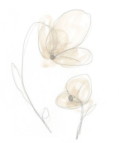 Garden Gestures V Black Ornate Wood Framed Art Print with Double Matting by Vess, June Erica