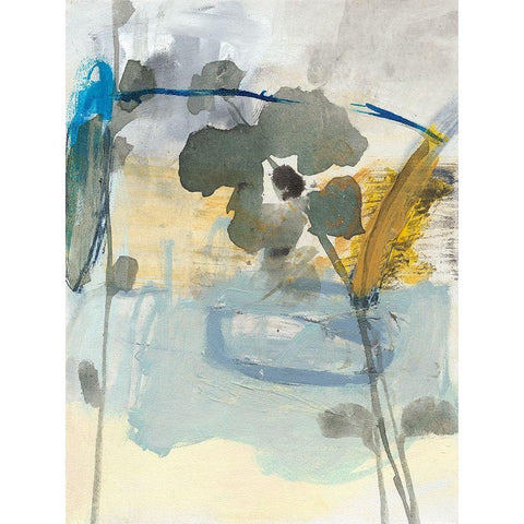 Moody Floral II Black Modern Wood Framed Art Print with Double Matting by Fuchs, Jodi