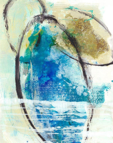 Elliptical Abstract II White Modern Wood Framed Art Print with Double Matting by Fuchs, Jodi