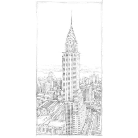 Aerial City View I White Modern Wood Framed Art Print by Harper, Ethan