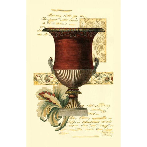 Transitional Urn I Gold Ornate Wood Framed Art Print with Double Matting by Vision Studio